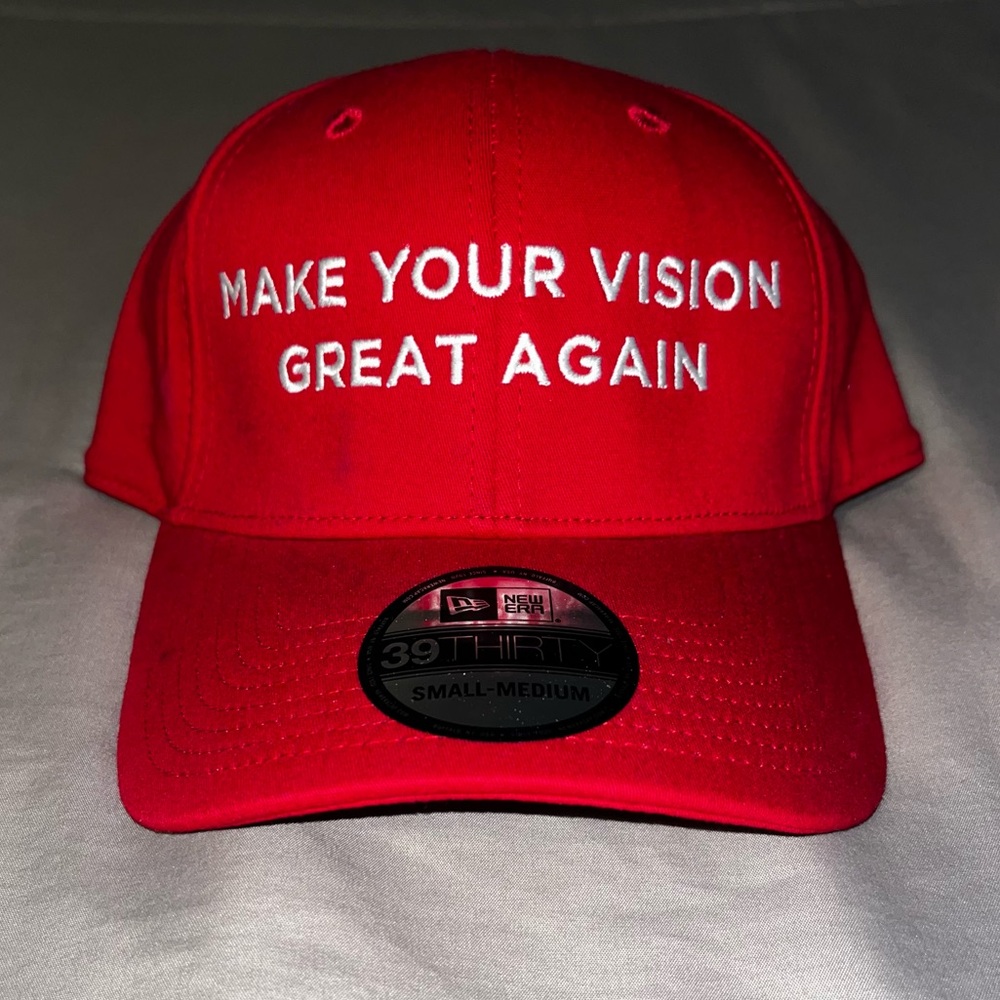 Red Flexfit New Era Cap MAGA EYE DOCTOR “Make Your Vision Great Again”